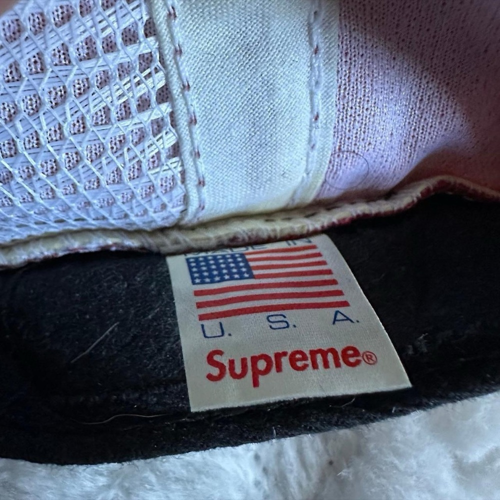 Supreme Red Patterned Cap - image 6